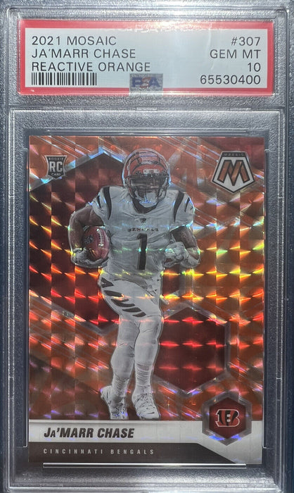 2021 Jamarr Chase Panini Mosaic Orange Reactive RC Gem mint 10 INVEST
