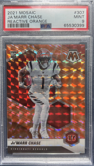 JA'MARR CHASE 2021 MOSAIC REACTIVE ORANGE #307 RC INVEST