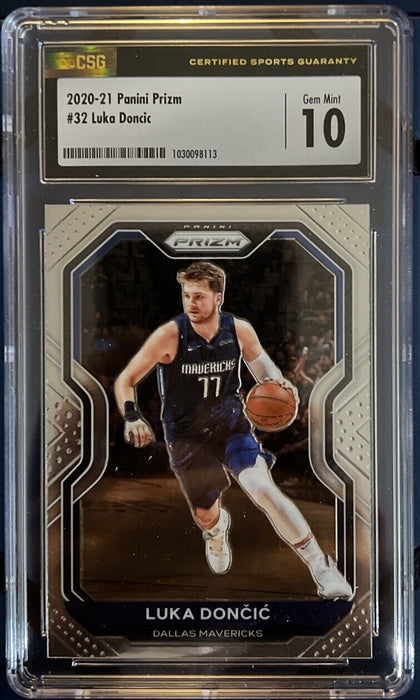 2020-21 Panini Prizm #32 Luka Doncic Base Dallas Mavericks GEM MINT 10
